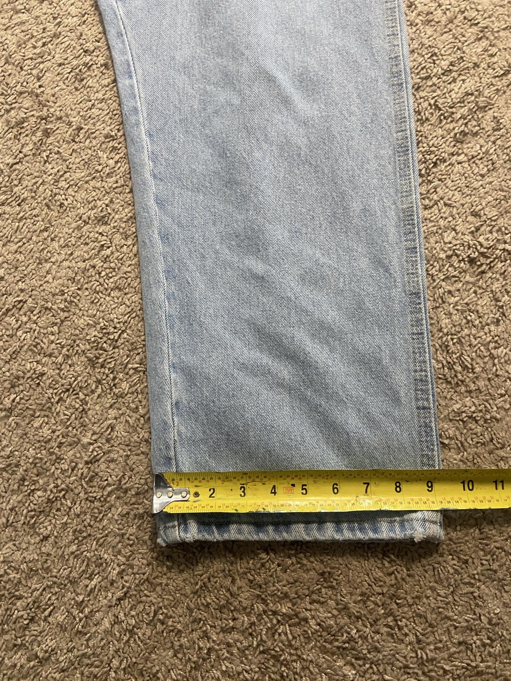 DuraShield Denim Jeans Mens 34x32 Blue Light Wash Relaxed Straight Carpenter - Picture 4 of 8